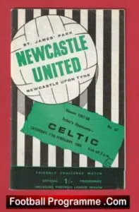 Newcastle United v Glasgow Celtic 1968