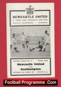 Newcastle United v Southampton 1964