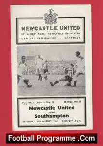Newcastle United v Southampton 1964