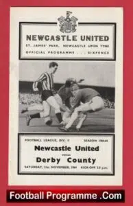 Newcastle United v Derby County 1964
