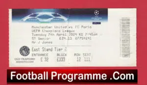 Manchester United v Porto FC 2009 – Football Ticket