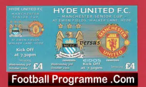 Manchester City v Manchester United 2001 – Senior Cup Match Ticket
