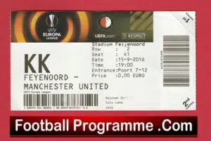 Feyenoord v Manchester United 2016 – Europa Cup Ticket Holland