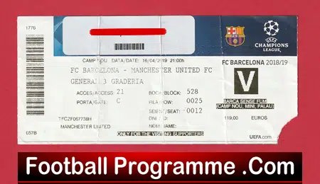 Barcelona v Manchester United 2019 - Match Ticket Spain - Image 2