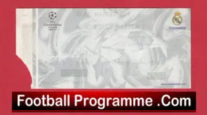 Real Madrid v Manchester United 2003 – Match Ticket Spain