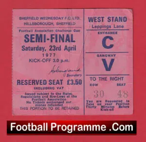 Leeds United v Manchester United 1977 – FA Cup Semi Final Sheff Wed