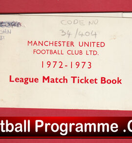 Manchester United League Match Ticket Book LMTB 1972 1973