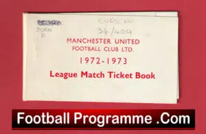 Manchester United Man Utd Season Ticket Book LMTB 1972 1973