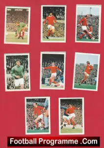 Manchester United Old Football Album Stickers – Law – Charlton – Morgan etc 1960s