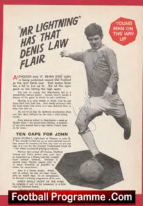 Manchester United Brian Kidd Signed Magazine Picture Man Utd 1960s