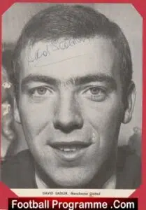 Manchester United David Sadler Signed Autographed Picture