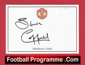 Manchester United Steve Coppell Autographed Signed Card Man Utd