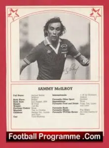 Manchester United Sammy McIlroy Autograph Signed Picture Man Utd