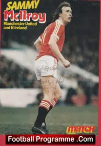 Manchester United Sammy McIlroy Autograph Signed Picture Man Utd