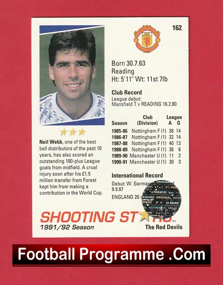 Manchester United Neil Webb Autograph Signed Man Utd Footballer - Image 3