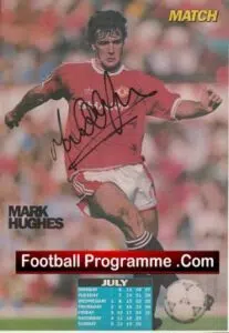 Manchester United Mark Hughes Signed Autographed Man Utd