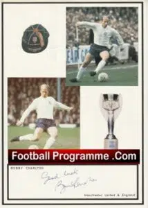 Manchester United England Bobby Charlton Autographed Signed Montage
