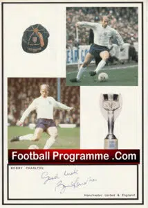 Manchester United England Bobby Charlton Autographed Signed Montage