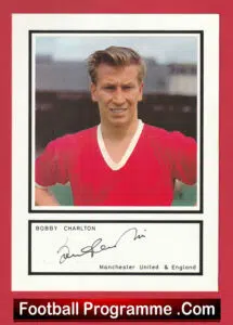 Manchester United England Bobby Charlton Autographed Signed Card
