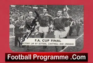 Manchester United Maurice Setters Autographed Signed Man Utd 1963 FA Cup Final