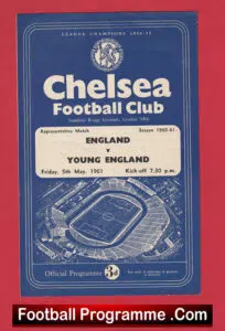 England v Young England 1961 – Plus Bobby Charlton at Chelsea