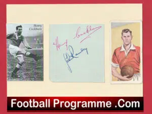 Manchester United Henry Cockburn + Jack Rowley Autograph Signed Man Utd
