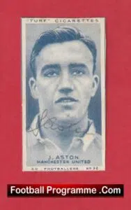 Manchester United John Aston Signed Autograph Cigarette Card 1940s