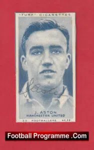 Manchester United John Aston Signed Autograph Cigarette Card 1940s