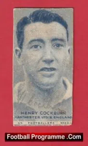 Manchester United Henry Cockburn Signed Autograph Cigarette Card 1940s