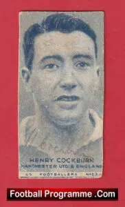 Manchester United Henry Cockburn Signed Autograph Cigarette Card 1940s