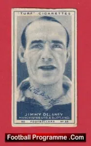 Manchester United Jimmy Delaney Signed Autograph Cigarette Card 1940s
