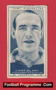Manchester United Jimmy Delaney Signed Autograph Cigarette Card 1940s