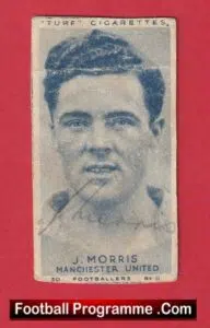 Manchester United Johnny Morris Signed Autograph Cigarette Card 1940sprpp