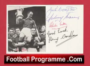 Manchester United Multi Signed Autograph Man Utd 1948 Cup Winners