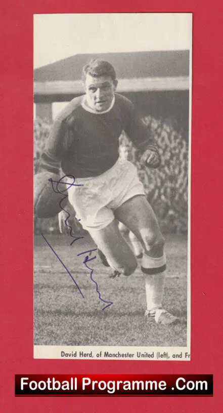 Manchester United David Herd Signed Autograph Man Utd 1960s