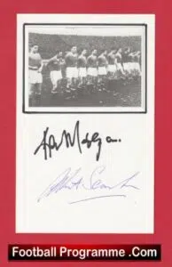 Manchester United Albert Scanlon + Kenny Morgans Signed Busby Babes Line Up