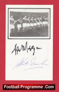 Manchester United Albert Scanlon + Kenny Morgans Signed Busby Babes Line Up