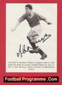 Manchester United Alec Dawson Signed Autograph Man Utd 1960’s