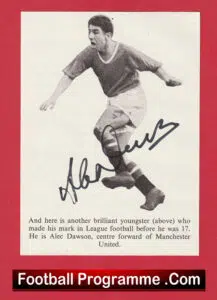 Manchester United Alec Dawson Signed Autograph Man Utd 1960’s