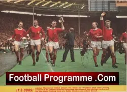 Manchester United England Bobby Charlton + Crerand Autographed Signed Picture 1963