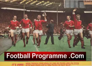 Manchester United England Bobby Charlton + Crerand Autographed Signed Picture 1963