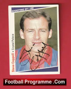 Crystal Palace Steve Coppell Signed Autograph Man Utd Football Card