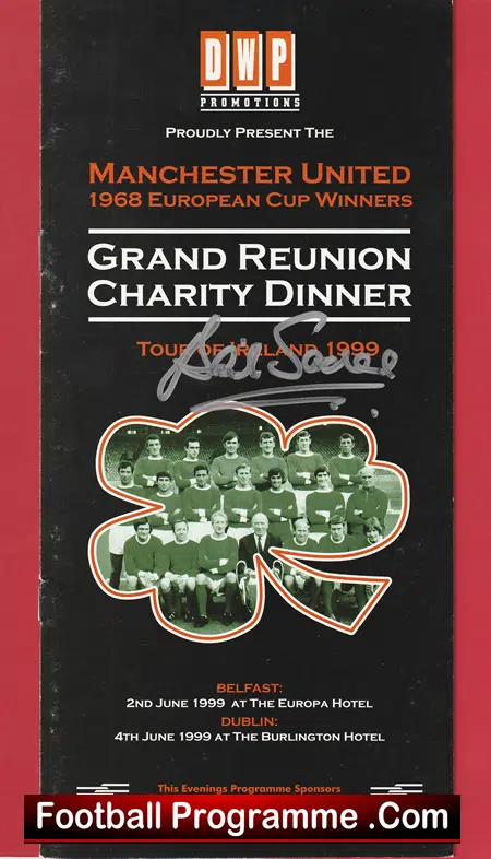 Manchester United Reunion Charity Dinner 1999 - Ireland SIGNED - Image 2