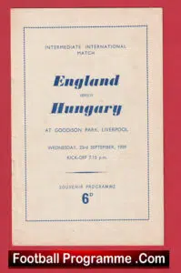 England v Hungary 1959 – Under 23 Everton + Bobby Charlton