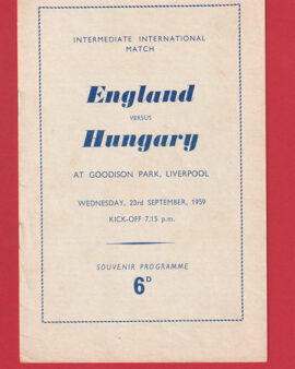 England v Hungary 1959 – Under 23 Everton + Bobby Charlton