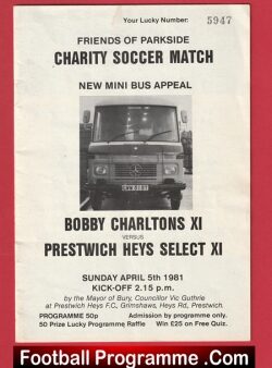 Prestwich Heys v Bobby Charlton X1 1981 – Charity Match