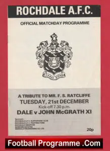 Rochdale v John McGrath X1 1982 – Bobby Charlton