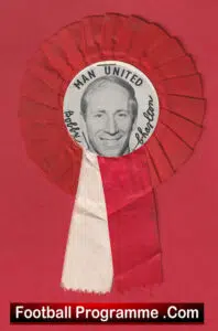 Manchester United Bobby Charlton Football Rosette 1960s