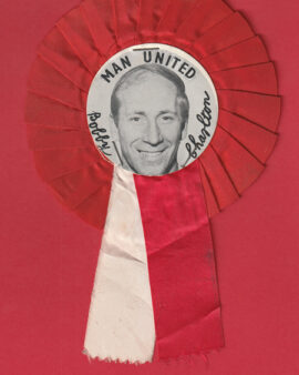 Manchester United Bobby Charlton Football Rosette 1960s
