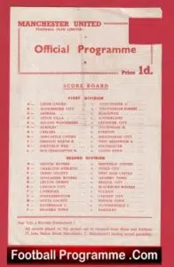Manchester United v Leeds United 1958 – Reserves Busby Babes Pegg + Berry